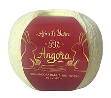 Avanti Yarn ANGORA 50 (Аванті Ярн Ангора 50) № F07 світло-жовтий (Пряжа ангора, нитки для в'язання)