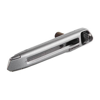 Ніж металевий посилений лезо 18мм INTERTOOL HT-0512