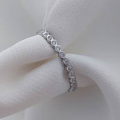 Каблучка срібна з фіанітом тонка