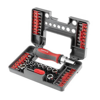 Викрутка реверсивна з комплектом 38 од, STORM INTERTOOL VT-3638 Реверсивна викрутка
