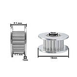 Шків 20T-B4-W6-AF_S ведомий на підшипнику, 20 зубців GT2, вісь Ø4мм, ремінь 6мм / Для 3D-принтерів та верстатів ЧПК, фото 2