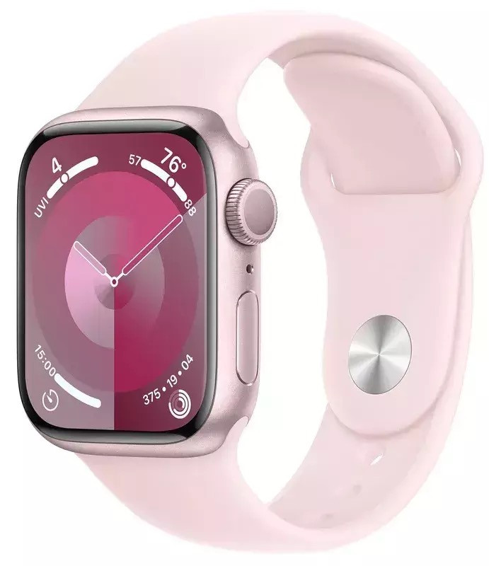 Apple Watch Series 9 41mm Pink Aluminum Case with Light Pink Sport Band S/M (MR933)