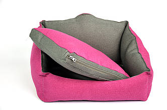 Лежанка для собак кішок маленьких середніх великих порід м'яке місце подушка Рожева