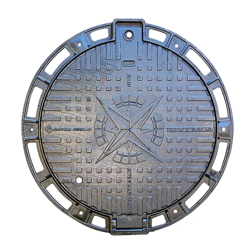 Люк чавунний оглядовий легкого типу Л А15 с ЗП + шарнір (d-780 мм, h-70 мм) ВЧ (КТ-9)