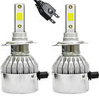 Комплект автоламп C6-H7 2шт + Подарунок Авторушник з мікрофібри / LED лампи для фар з охолодженням, фото 2