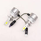 Комплект автоламп C6-H7 2шт + Подарунок Авторушник з мікрофібри / LED лампи для фар з охолодженням, фото 4