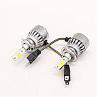 Комплект автоламп C6-H7 2шт + Подарунок Авторушник з мікрофібри / LED лампи для фар з охолодженням, фото 6