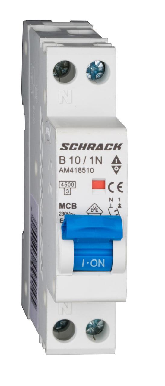 Авт. вимк. AMPARO С10А 1P+N 4.5кА, 1ШМ
