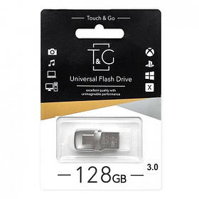 USB-накопичувач c Type C 3.0 флешка на 128Gb T&G 104 Metal series Silver