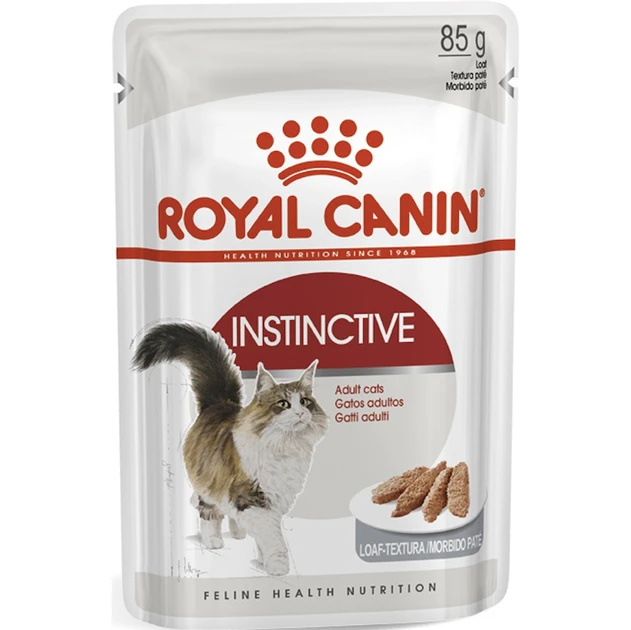 Royal Canin Instinctive in loaf вологий корм для дорослих кішок від 1 року, шматочки в паштеті, 85 КГ х 12 шт
