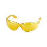 Окуляри захисні жовті, матеріал лінз полікарбонат, матеріал заушников полікарбонат, захист від удару INTERTOOL, фото 2