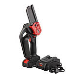 Міні-пилка ланцюгова акумуляторна 20 В, шина 10 см, 4 м/с, літій-іон, 2.0 Ач, ЗП 2А, STORM INTERTOOL WT-9109, фото 5