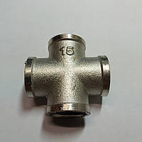 Хрестовина 1/2"в х1/2"в х 1/2"в х 1/2"в з покриттям (нікель)