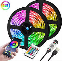 Світлодіодна Led лед стрічка з Bluetooth, 10 м від USB, 5050 / RGB стрічка / USB лед стрічка для повербанка