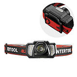 Ліхтар налобний акумуляторний, сенсор, STORM INTERTOOL LB-0311 Налобний ліхтар pwtl, фото 4