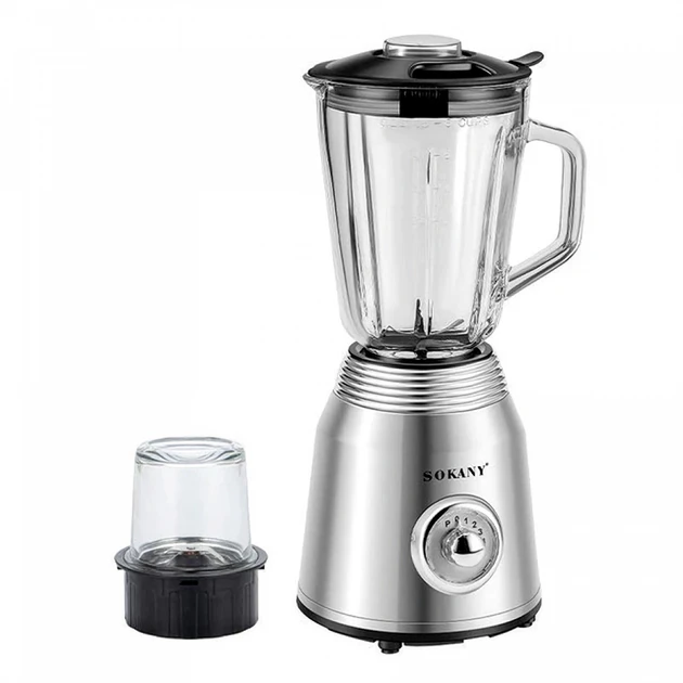 Блендер стаціонарний кухонний 2 в 1 з кавомолкою Sokany SK-186 Fm, фото 1
