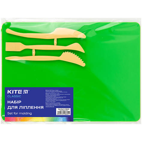 Набір для ліплення(дощ.180х250 мм+ 3 стеки),зел.Kite Classic, фото 1