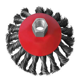 Щітка конусна 115 мм, для КШМ, М14 (пучки крученого дроту) INTERTOOL BT-4115 pwtl