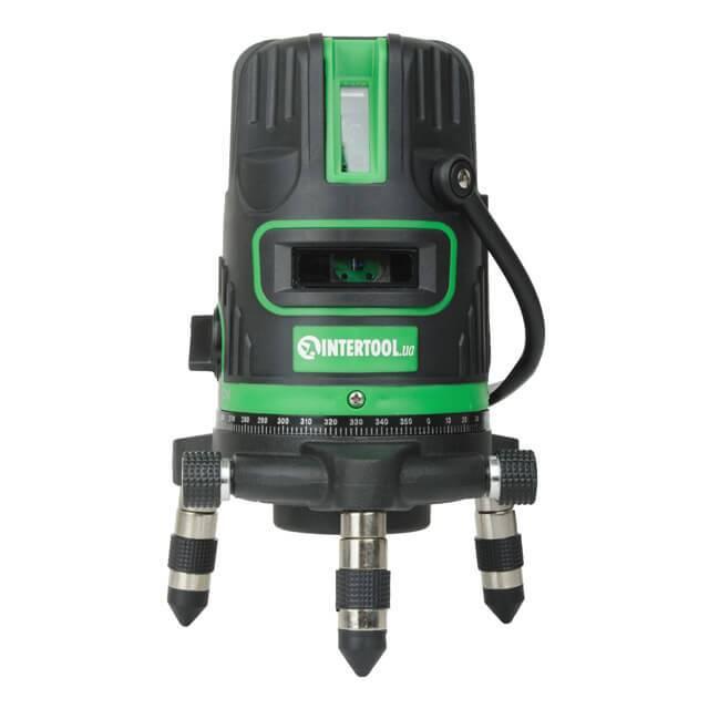 Професійний лазерний рівень INTERTOOL ProLine MT-3008 з п'ятьма лазерними головками та звуковою індикацією pwtl