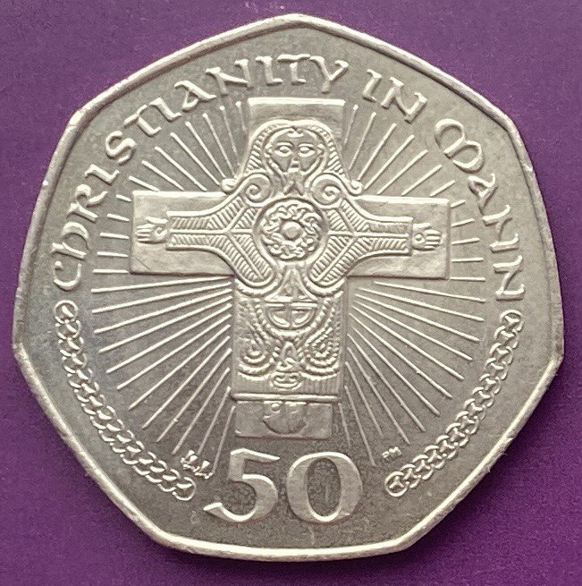 Монета Острова Мен  50 пенсов 2002 р., фото 1