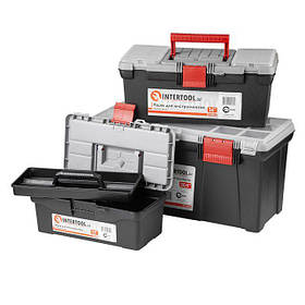 Комплект ящиків для інструментів, 3 од. INTERTOOL BX-0003,  ящики для інструментів з міцного пластику універсальні