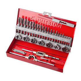 Набір мітчиків та плашок INTERTOOL SD-8032, 32 елементи, мітчики для внутрішньої різьби, плашки для зовнішньої різьби