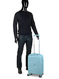 Валіза мала S поліпропілен синя 55х38х24(+5)см/47л/2.8кг/Worldline 287, фото 10