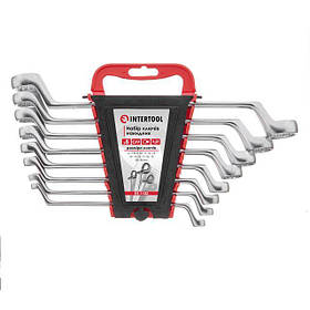 Набір накидних ключів INTERTOOL HT-1102, накидні ключі 8 шт (6-22 мм), інструмент CrV сталь