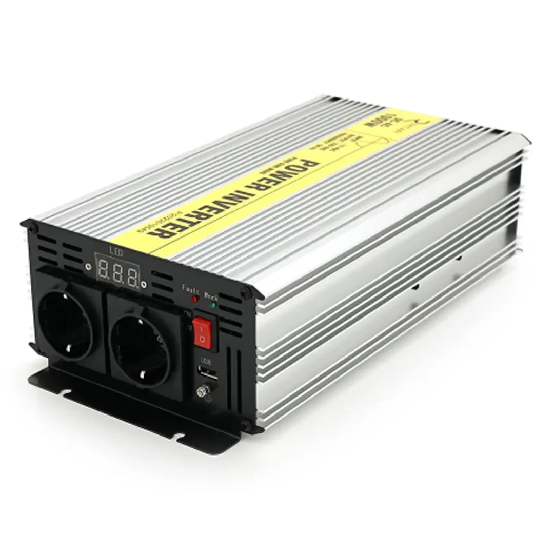 Інвертор напруги RITAR RSC-1000, 12V/220V, 1000 W з правильною синусоїдою, 2xShuko, 1xUSB, клемни