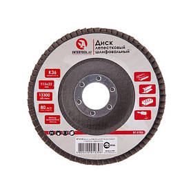 Диск шліфувальний пелюстковий 115*22 мм, зерно K36 INTERTOOL BT-0103