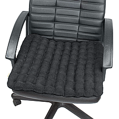 Ортопедичне сидіння з наповнювачем гречане лушпиння Бос 50×50 Чорне Вельвет