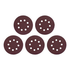 Круг наждаковий самоклеючий 125 мм з отворами , папір клас С, густина 140 г/м2, К220, уп. 5 од. INTERTOOL mg