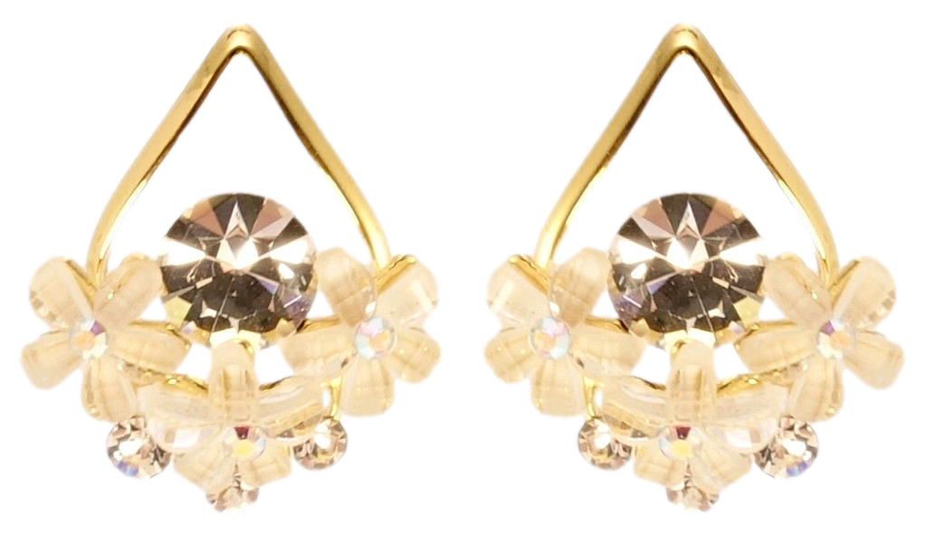 Сережки Xuping QQMM Позолота 14K пусети "Квіткові крапельки"