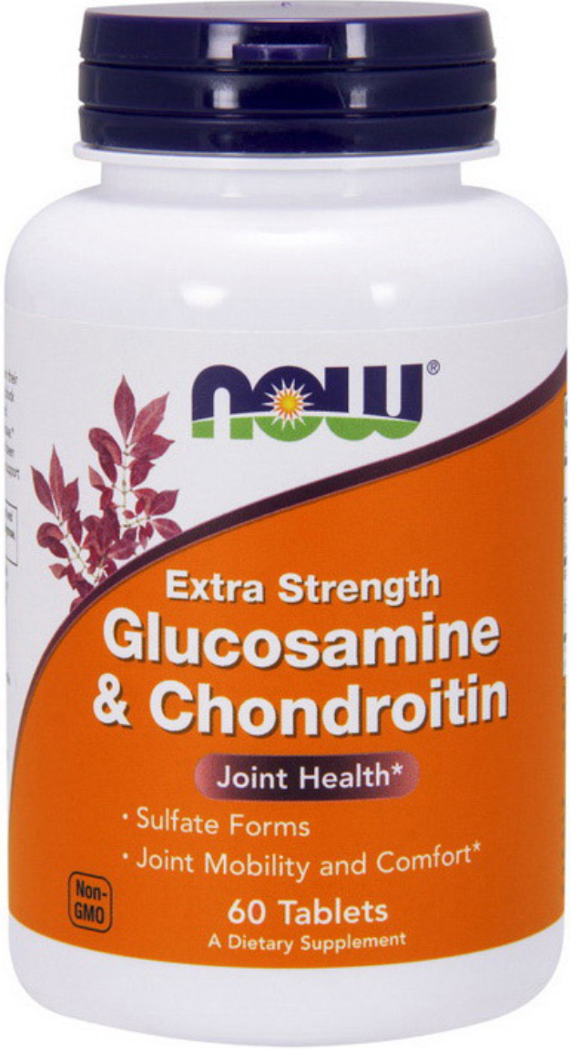 Глюкозамін Хондроітин сульфат NOW Glucosamine Chondroitin extra strength 60 таб