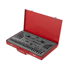 Набір плашок і мітчиків INTERTOOL SD-8052, M3-M12, 52 елементи, інструмент для різьбових з'єднань