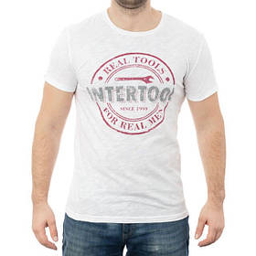 Футболка світло-сіра меланж S 100% бавовна INTERTOOL SP-2211 Футболка сірий меланж
