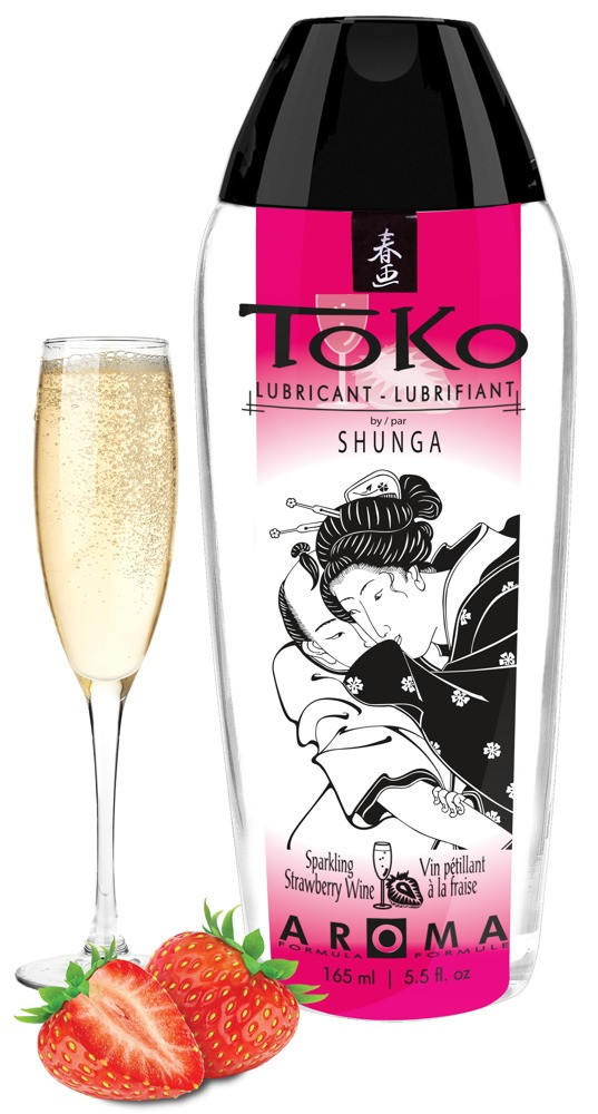 Інтимне гель мастило для масажу Toko Aroma (суничне вино) 165мл