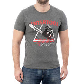 Футболка темно-сіра S 95% бавовна 5% спандекс INTERTOOL SP-2231 Футболка чоловіча