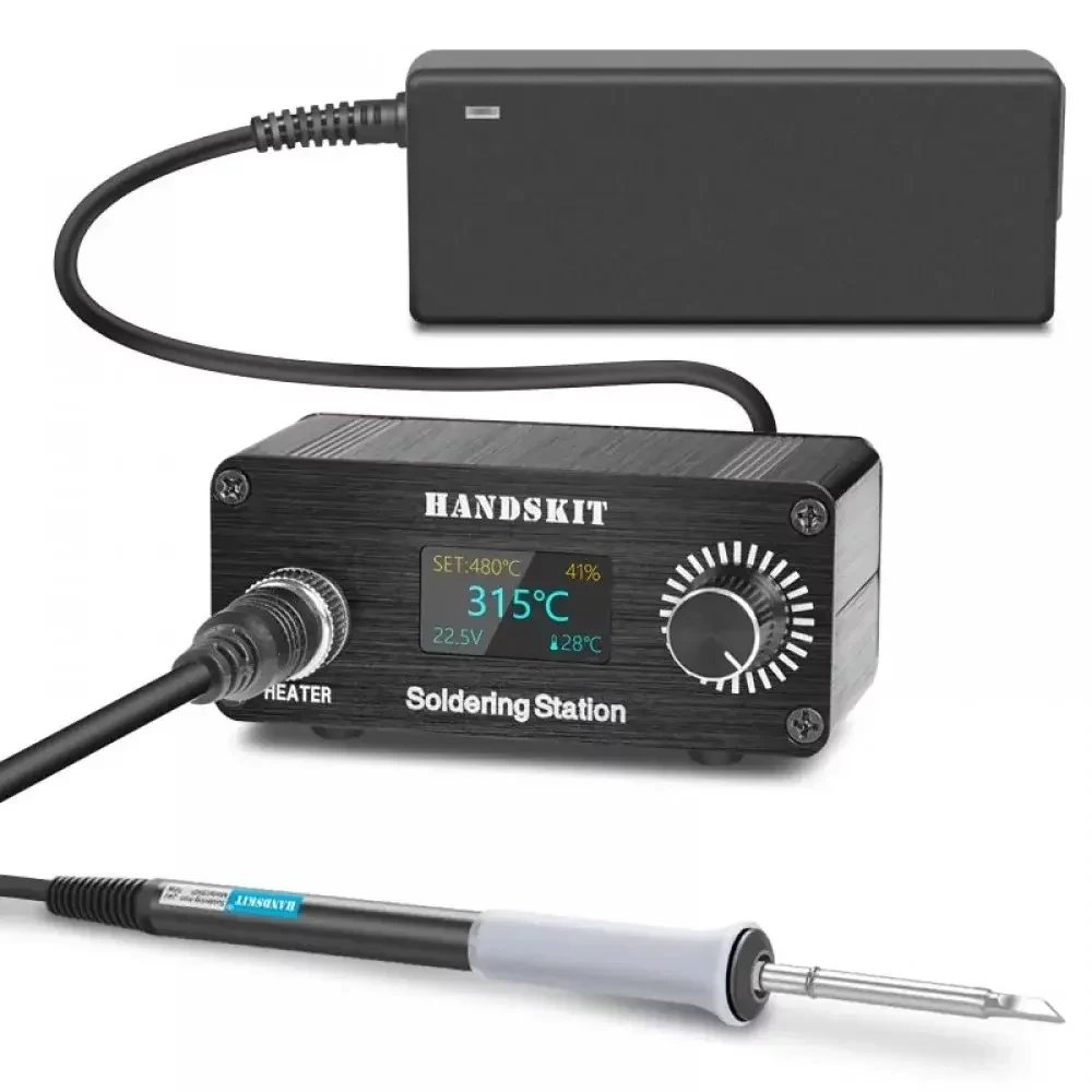 Паяльна станція HandsKit T12D OLed дисплей, 72W, 200-450 °C, DC-12-24V з блоком живлення