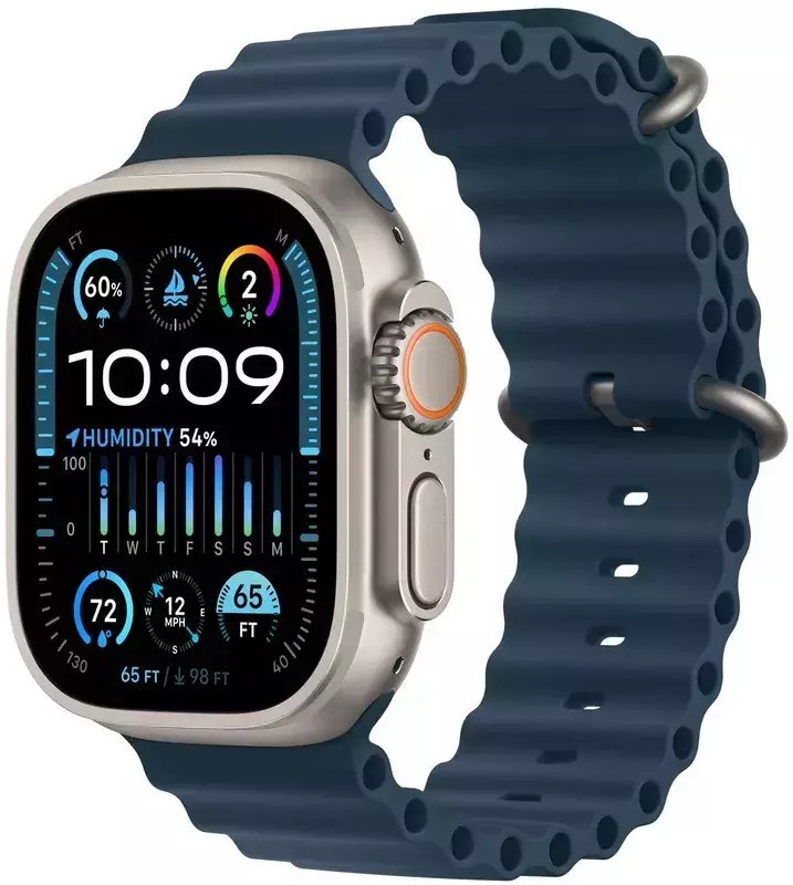 Apple Watch Ultra 2 49mm GPS + LTE Titanium Case with Blue Ocean Band (MREG3)