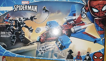 Конструктор Super Heroes Marvel Spider-Man Реактивний літак Людини-Павука проти Робота Венома, фото 3