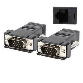 Адаптер/перехідник VGA подовжувач по крученій парі до 30 м — пара (2 штуки)