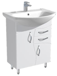 Тумба Хвиля С56-Л60/2 з умивальником Солос 56