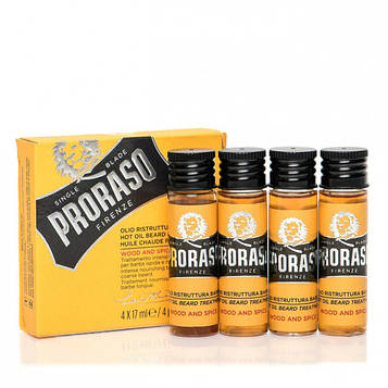 Олія для бороди Proraso Hot Wood & Spice Beard oil 4 х 17 мл (10603019)