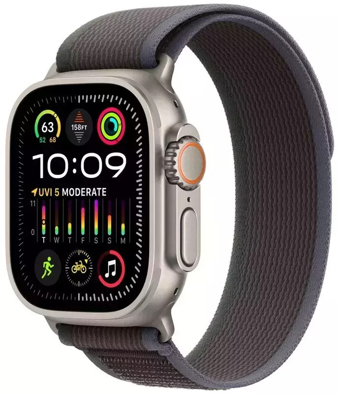 Apple Watch Ultra 2 49mm GPS + LTE Titanium Case with Blue/Black Trail Loop M/L (MRF63)