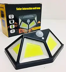 Вуличний ліхтар на сонячній батареї з датчиком руху Solar Wall Lamp SH-100 чорний