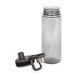 Пляшка для води велика КОРСО 850 мл пластикова прозора чорна, фото 3