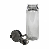 Пляшка для води велика КОРСО 850 мл пластикова прозора чорна, фото 5