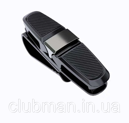 Тримач кліпса для окулярів автомобільна VW Audi Benz Hyundai Honda Mazda Chevrolet Карбон чорний, фото 1