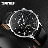 Чоловічий годинник з хронографом Skmei 9117SIBK Silver-Black, фото 5